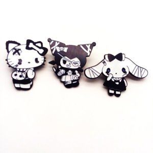 Sanrio Hello Kitty Friends Kuromi 3pc Enamel Cinnammoroll Black Rave Emo Scene
